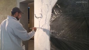 КАМНИ из ДЕКОРАТИВНОЙ ШТУКАТУРКИ. Имитация каменной кладки вокруг фрески на стене. Своими руками
