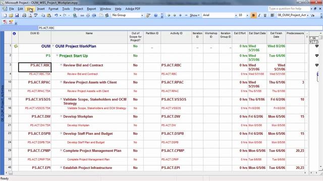 OUM MS Project Plan - OUM Project Activities Video смотреть онлайн