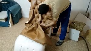 Кресло шезлонг с каретной стяжкой. Своими руками.(Chair chaise longue. Handmade work. Chester)