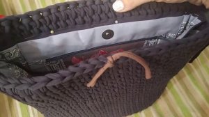 Советы. Как пришить подклад к сумочке из ТРИКОТАЖНОЙ ПРЯЖИ. Часть 3