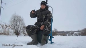 Зимняя рыбалка на р.Проня. Крупный окунь