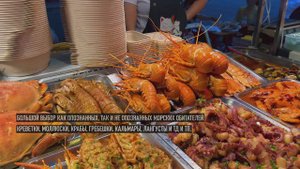 Китай, Хайнань, Санья - первый рынок (ночной рынок), улица еды с морепродуктами  (Китай 2024)