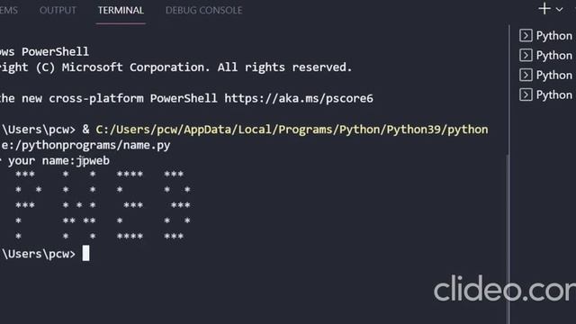 Print name in star pattern in python|| star pattern program in python || python pattern programs