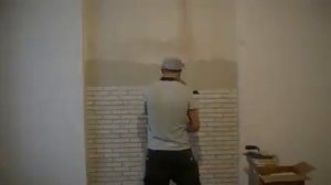 Укладка гипсового кирпичика . Поклейка гипсовой плитки своими руками.