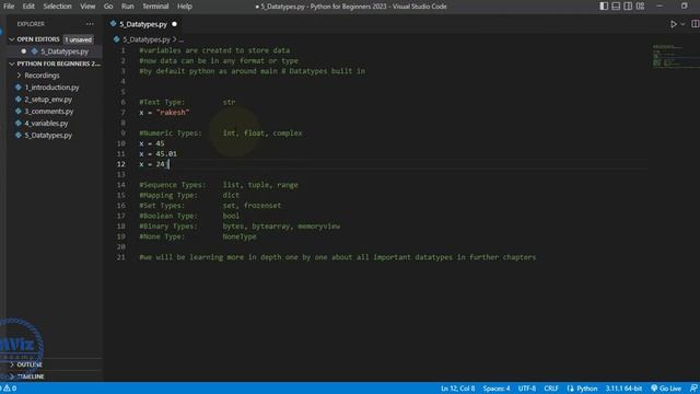 5.What are Datatypes in Python |Types of datatypes in Python |By GWiz Academy |Certificate Included