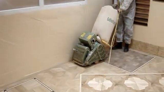 Технология паркетных работ. Грубая шлифовка паркета