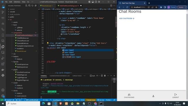 Real-Time Full-Stack Messenger Clone: Laravel 10, Vue 3, Quasar and TypeScript and Pusher