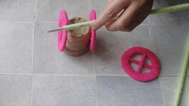 Как из картона и акриловых ниток сделать велосипед. DIY/рукоделие