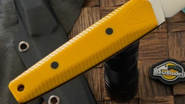 Нож Owl Knife Tyto F, сталь Bohler N690, линза, рукоять желтая G-10