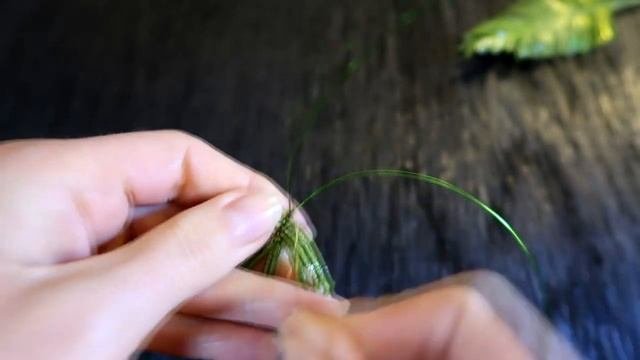 Мимоза из бисера. ? Урок 4 - Листья. Русская техника / Beaded Mimosa. Lesson 4 - Leaves. RU Beading