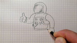 как нарисовать космонавта