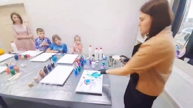 Флюид Арт - мастер класс для детей смотреть онлайн