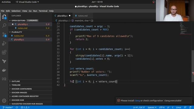 How to run a plurality election - C Programming
