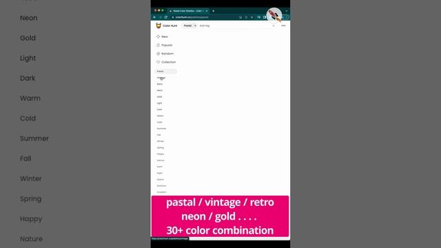 Color Hunt Unlimited color combination gallery - Color resources - part 3 #shorts