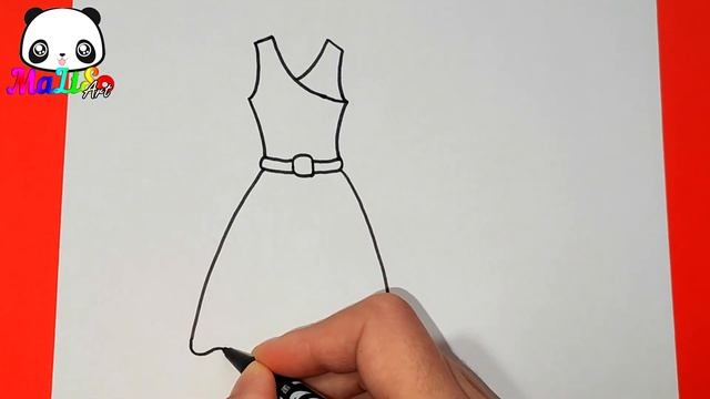 Как нарисовать красивое ПЛАТЬЕ просто || How to draw a dress