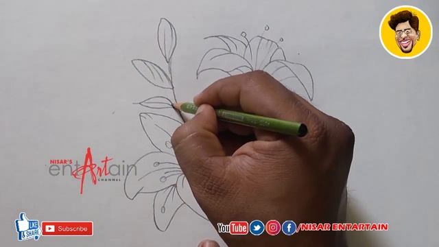 how to draw a lily flower tattoo design style l NISAR смотреть онлайн