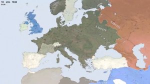 World War II Every Day with Army Sizes / Вторая мировая война каждый день с размерами армии.