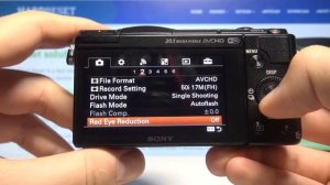 Sony Alpha A5000 - How to Turn On / Off Red Eye Reduction?