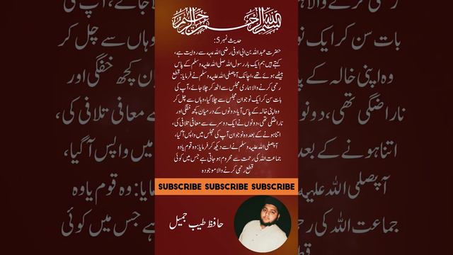 حضرت عبد اللہ بن ابی اوفی رضى الله عنه سے روایت ہے، کہتے ہیں ہم ایک بار رسول اللہ صلى #hadessinurdu