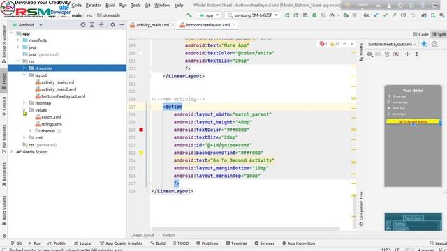 Implementing Bottom Sheet Dialogs in Android Studio || Bottom Sheet Dialog  Java || RSM Developer