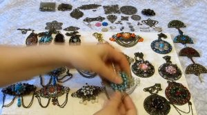 80 винтажных украшений на филиграни. Большая коллекция брошей и кулонов ручной работы.