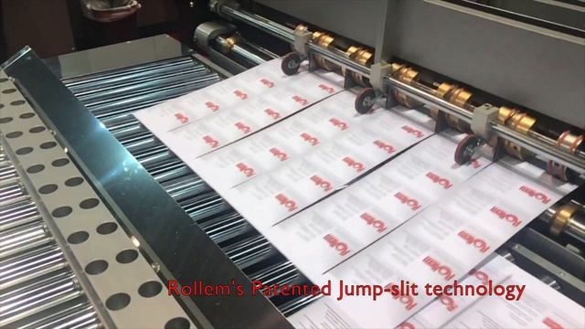 Rollem Rollaway 2-directional Rollaway slitting system w CP bourg feeder producing business cards
