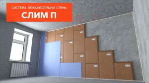 Монтажная инструкция по тонкой звукоизоляции стены Слим П