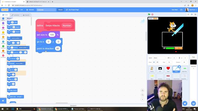 Make an Undertale Battle in Scratch (PART 35: Asgore Swipe) смотреть онлайн