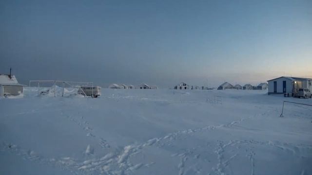 Остров Варандей. Полярная ночь наглядно на ускоренном видео. 25 полярных дней за 2 минуты.