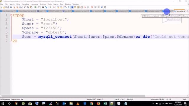 How to connect php to mysql database using phpmyadmin