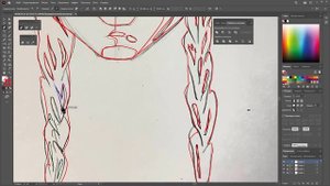 Рисунок шаблона фигуры Уэнсдей / Wednesday для дизайна одежды