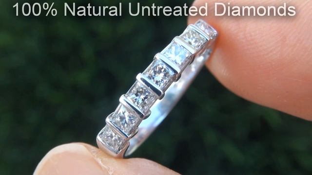 Natural Certified VS1/G Princess Diamond 18k White Gold Anniversary Cocktail Ring - C689 смотреть онлайн