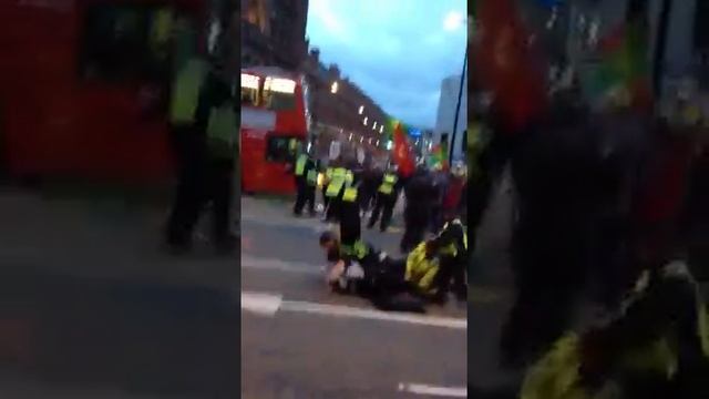 Protest fight in King Cross London