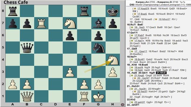 #11 Kasparov vs Karpov: World Chess Championship 1986 | Grünfeld Defense | game 11