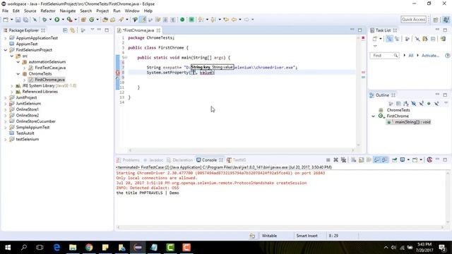 Selenium Webdriver 3.4.0 on google Chrome with java смотреть онлайн
