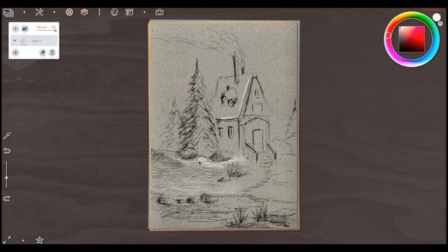 ?ГРАФИЧЕСКИЙ ПЛАНШЕТ | РИСУЕМ ЗИМНИЙ ПЕЙЗАЖ | How to draw on a graphics tablet?