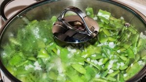 Лобио из стручковой фасоли с яйцом