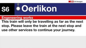 ZVV Ansagen • S6 • Baden – Regensdorf-Watt – Oerlikon (inkl. viersprachiger Fixansage)