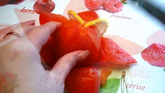 Цветок из помидора! Морская звезда! Карвинг помидора! Starfish! Carving tomato.