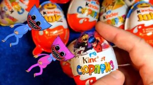 Kissy Missy and Huggy Wuggy Playtime Satisfying Kinder Surprise & Kinder Joy Video Egg ASMR # 22 (2)