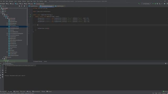 Sorting using comparator Java coding example смотреть онлайн