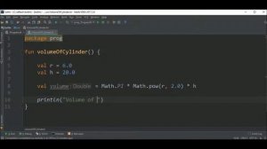 volume of cylinder in kotlin