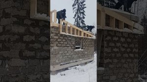 односкатная крыша. каркас