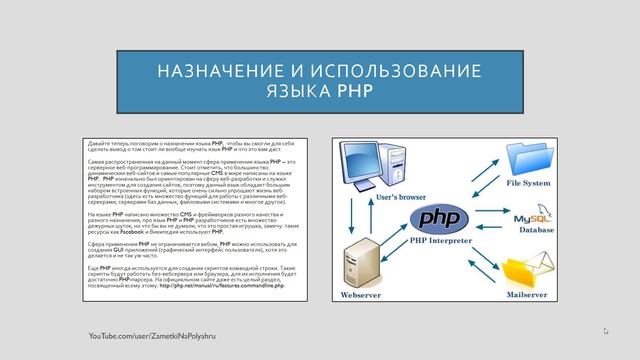 #1.2 Назначение и использование языка PHP смотреть онлайн