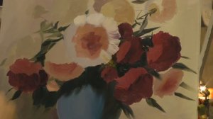 Букет пионов в вазе. Мастер-класс маслом для начинающих спб
