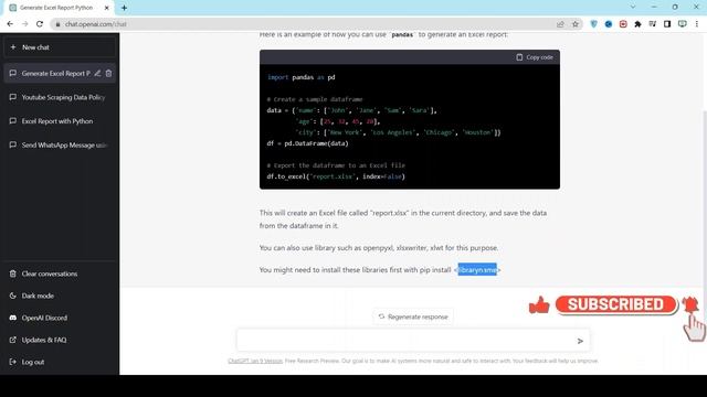 Python app to Generate an Excel Report using chatgpt #openai #chatgpttutorial #chatgpt