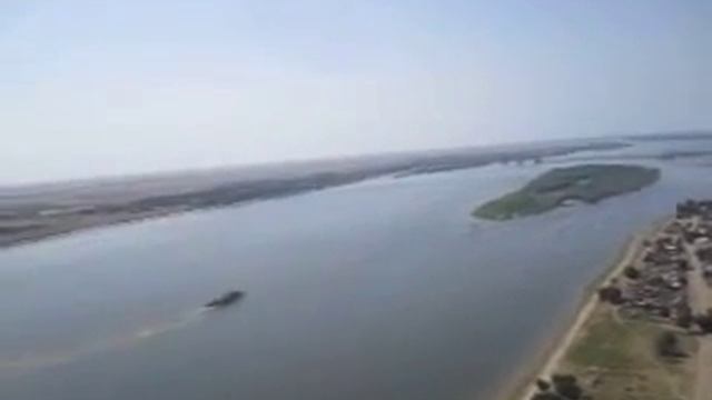 Город Нариманов с вертолета.