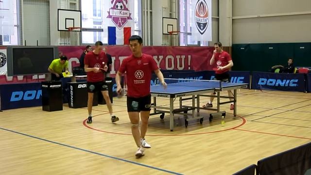 Настольный теннис. Kyiv.Разминка игроков клуба GV HENNEBONT T.T.(FRANCE) video №-1 смотреть онлайн