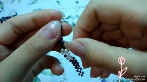 кольцо из бисера с сердцем.