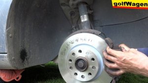 VW Golf 5  how to change front brake rotor disc